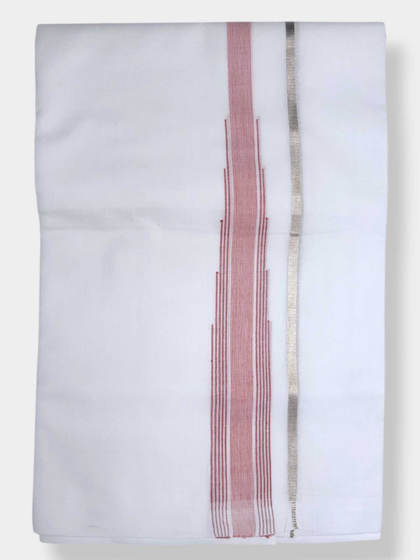 Pure White Cotton Men's Double Dhoti