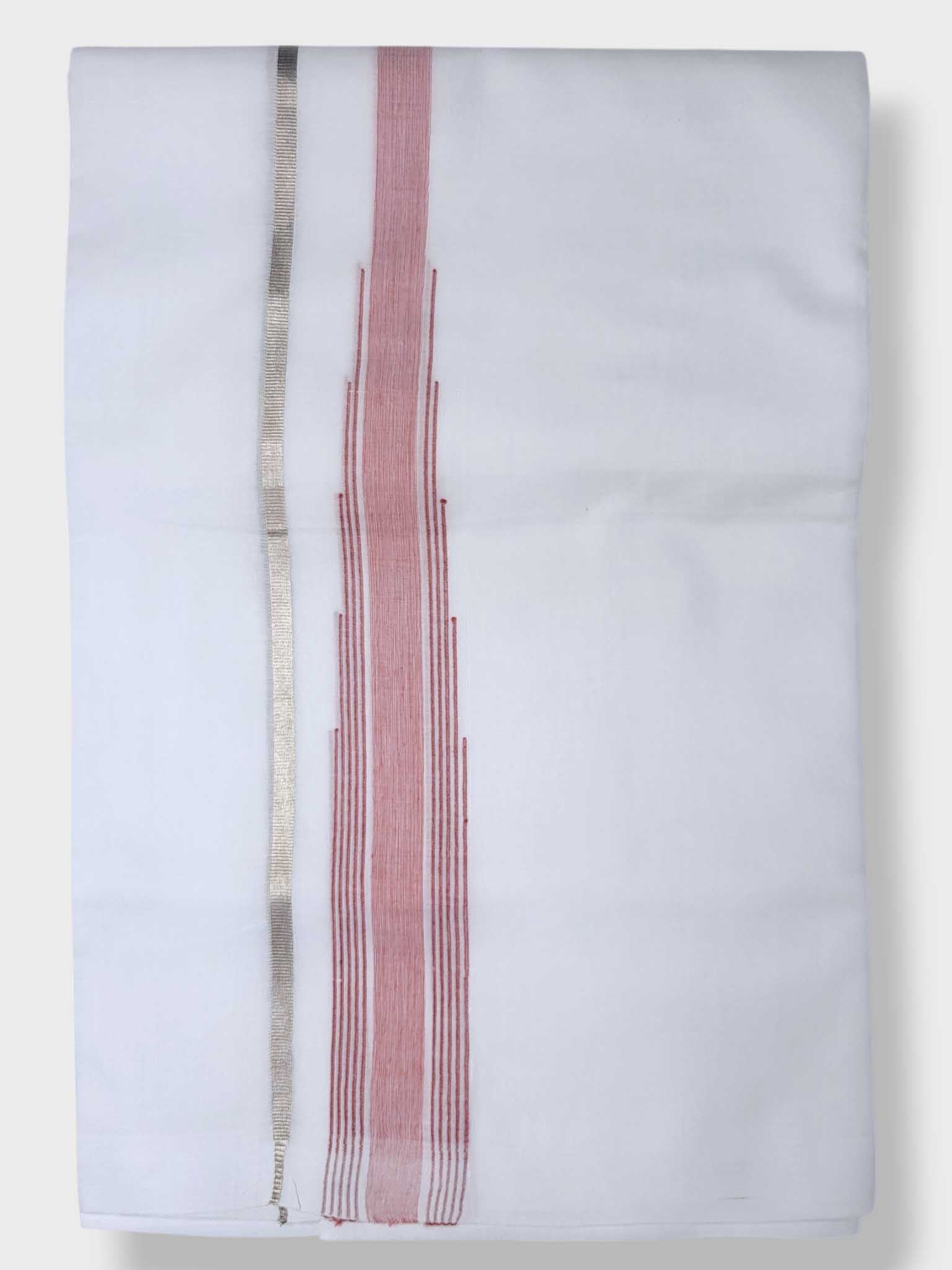 Pure White Cotton Men's Double Dhoti