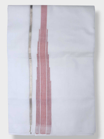 Pure White Cotton Men's Double Dhoti