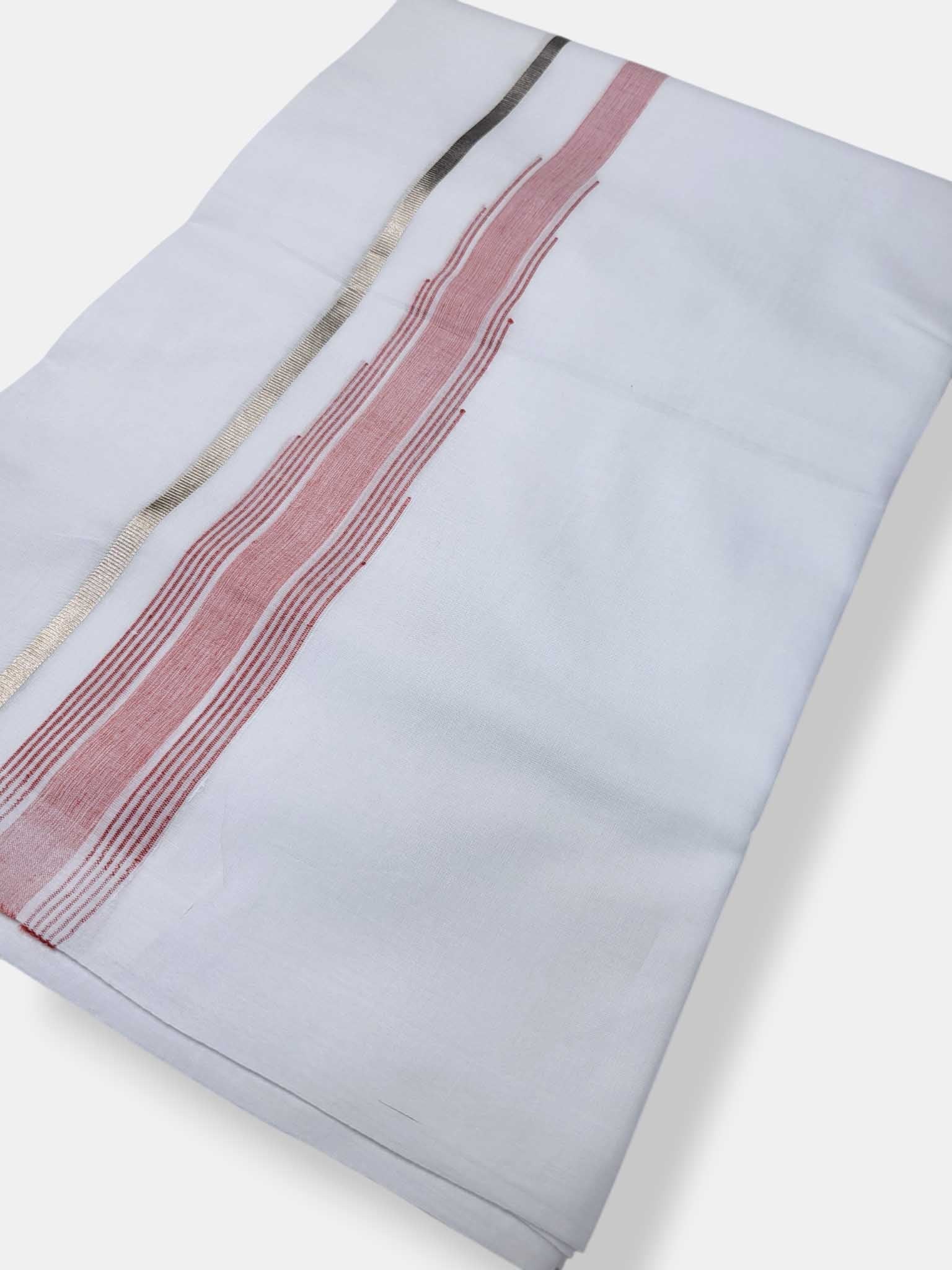 Pure White Cotton Men's Double Dhoti