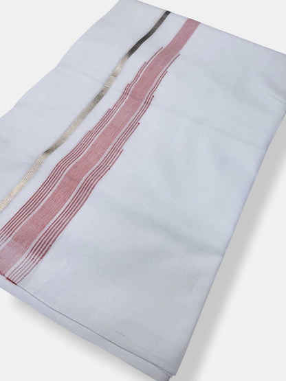 Pure White Cotton Men's Double Dhoti