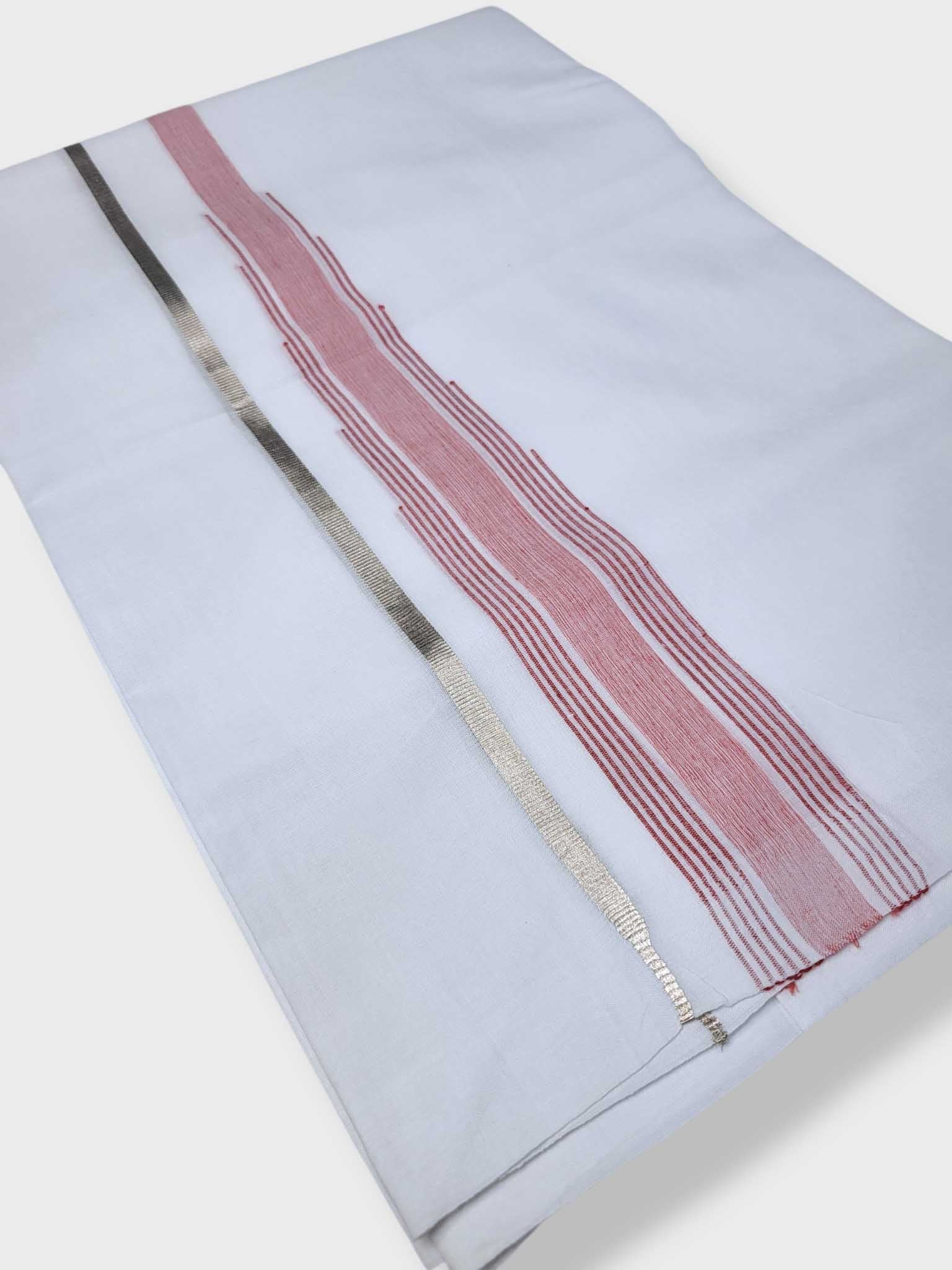 Pure White Cotton Men's Double Dhoti