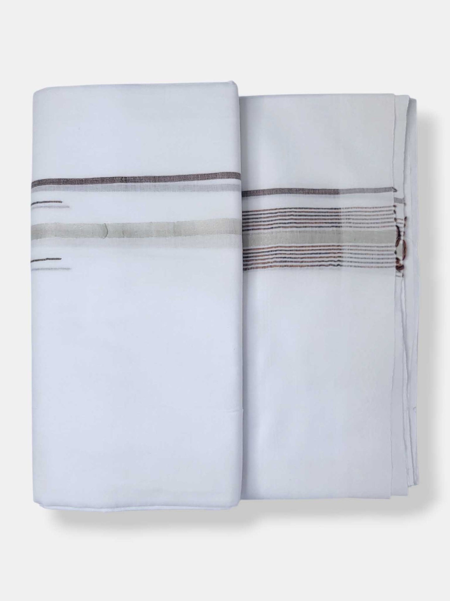 Pure White Cotton Men's Double Dhoti