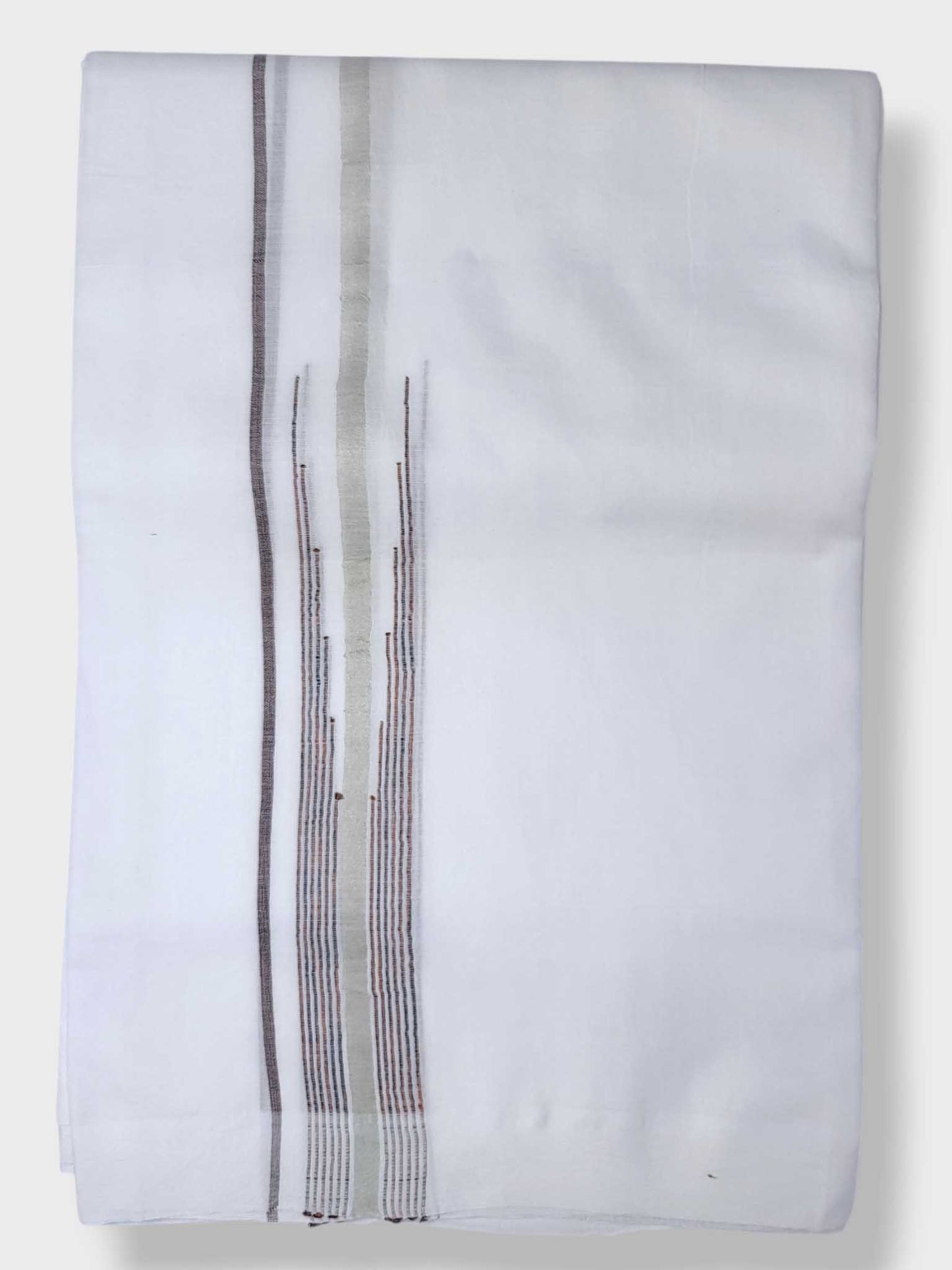 Pure White Cotton Men's Double Dhoti
