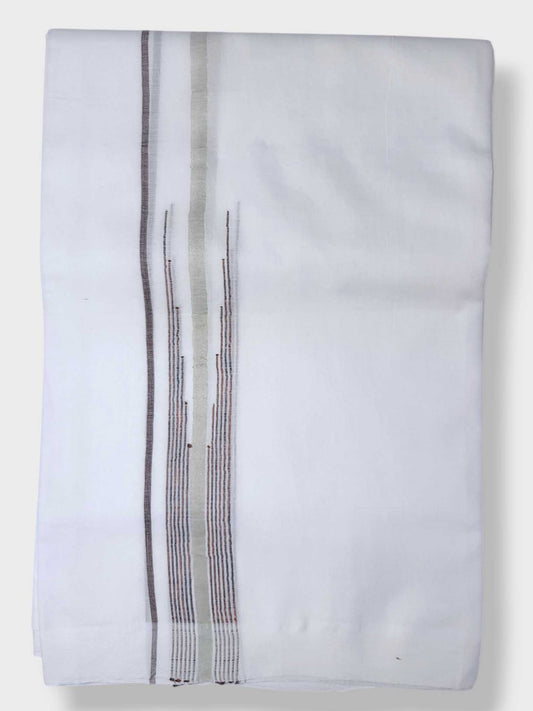 Pure White Cotton Men's Double Dhoti