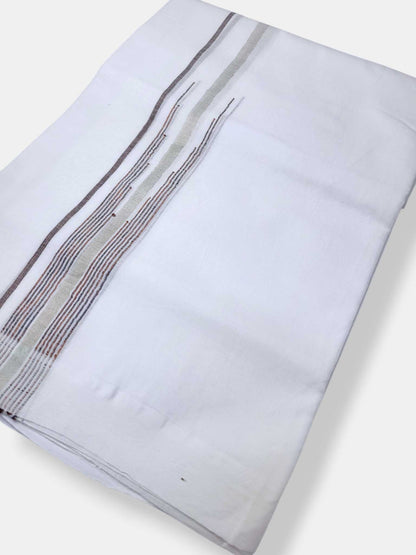 Pure White Cotton Men's Double Dhoti