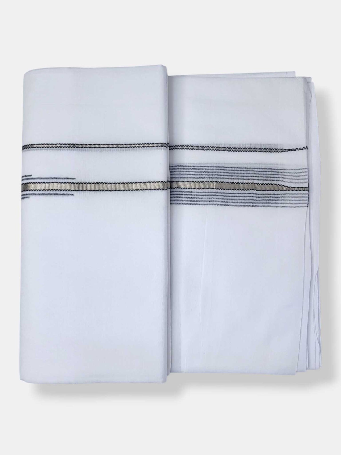 Pure White Cotton Men's Double Dhoti
