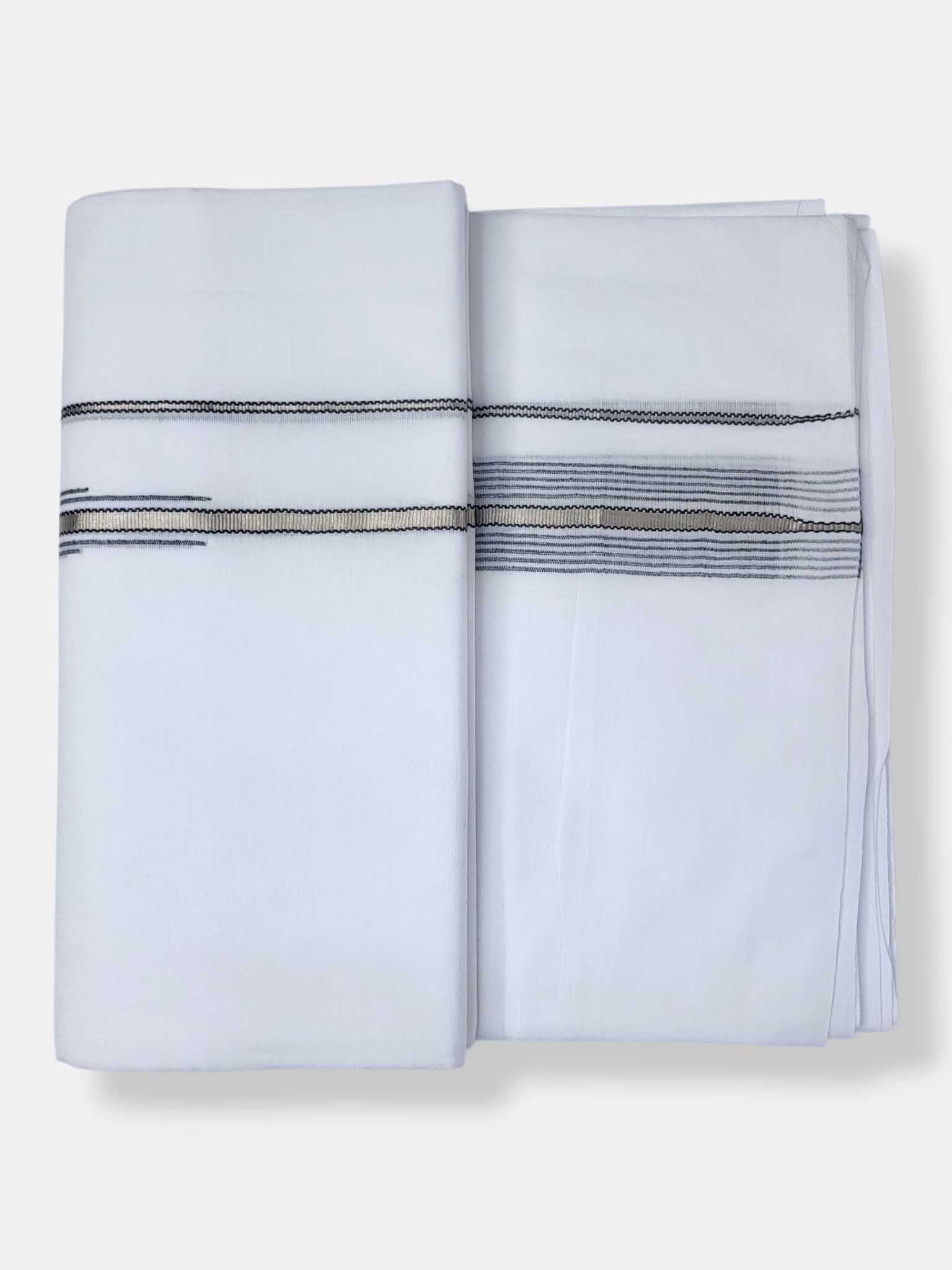 Pure White Cotton Men's Double Dhoti