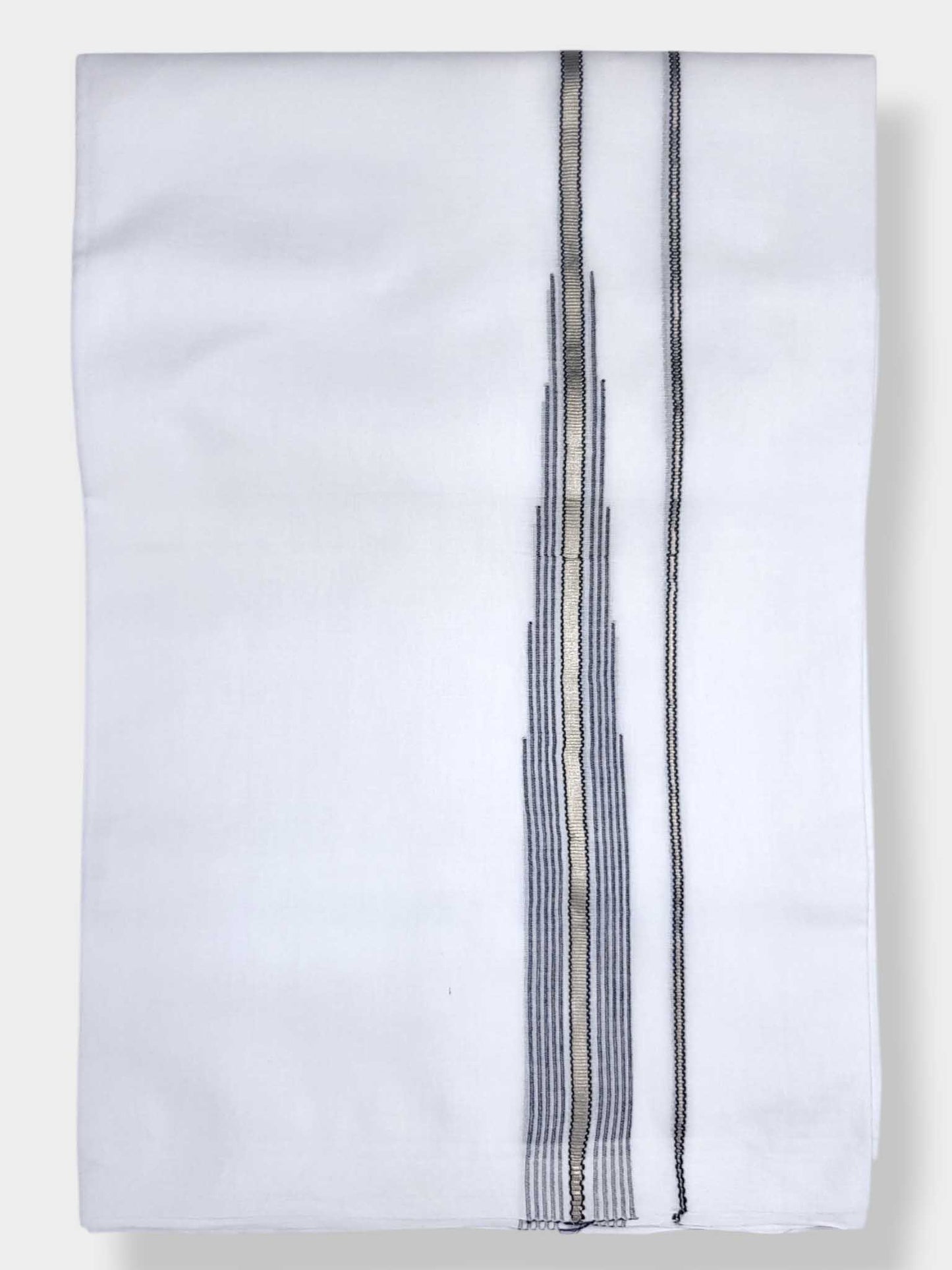 Pure White Cotton Men's Double Dhoti