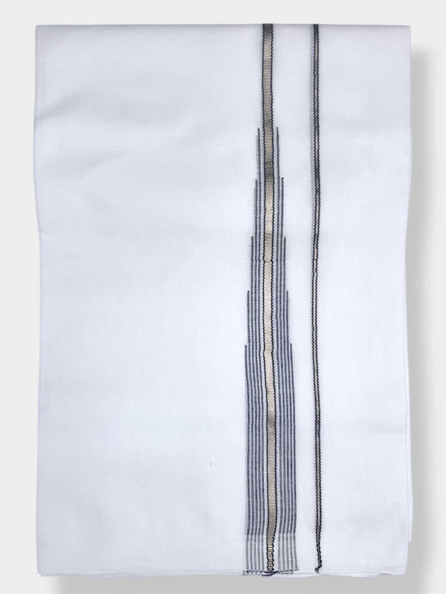 Pure White Cotton Men's Double Dhoti