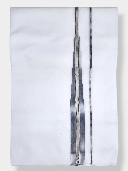 Pure White Cotton Men's Double Dhoti