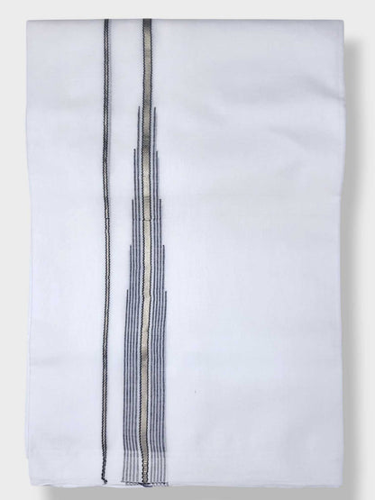 Pure White Cotton Men's Double Dhoti