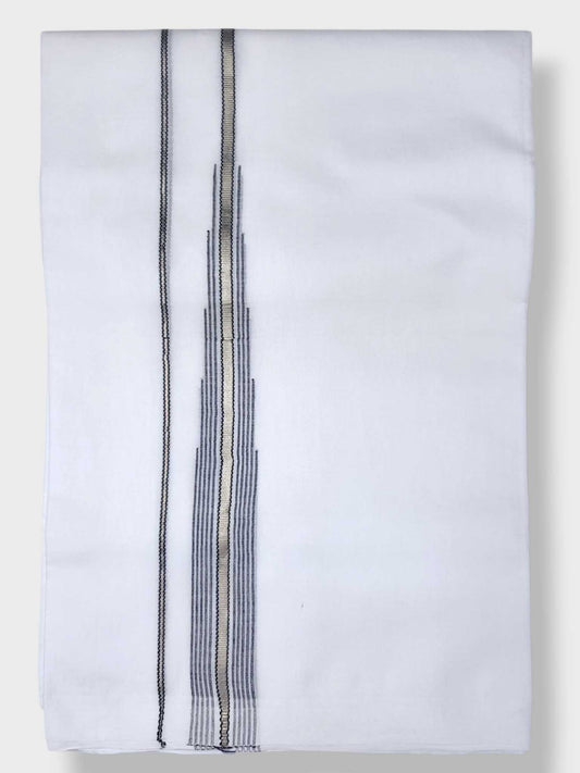 Pure White Cotton Men's Double Dhoti