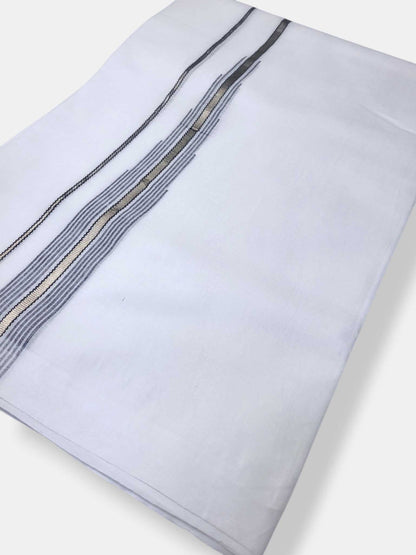 Pure White Cotton Men's Double Dhoti