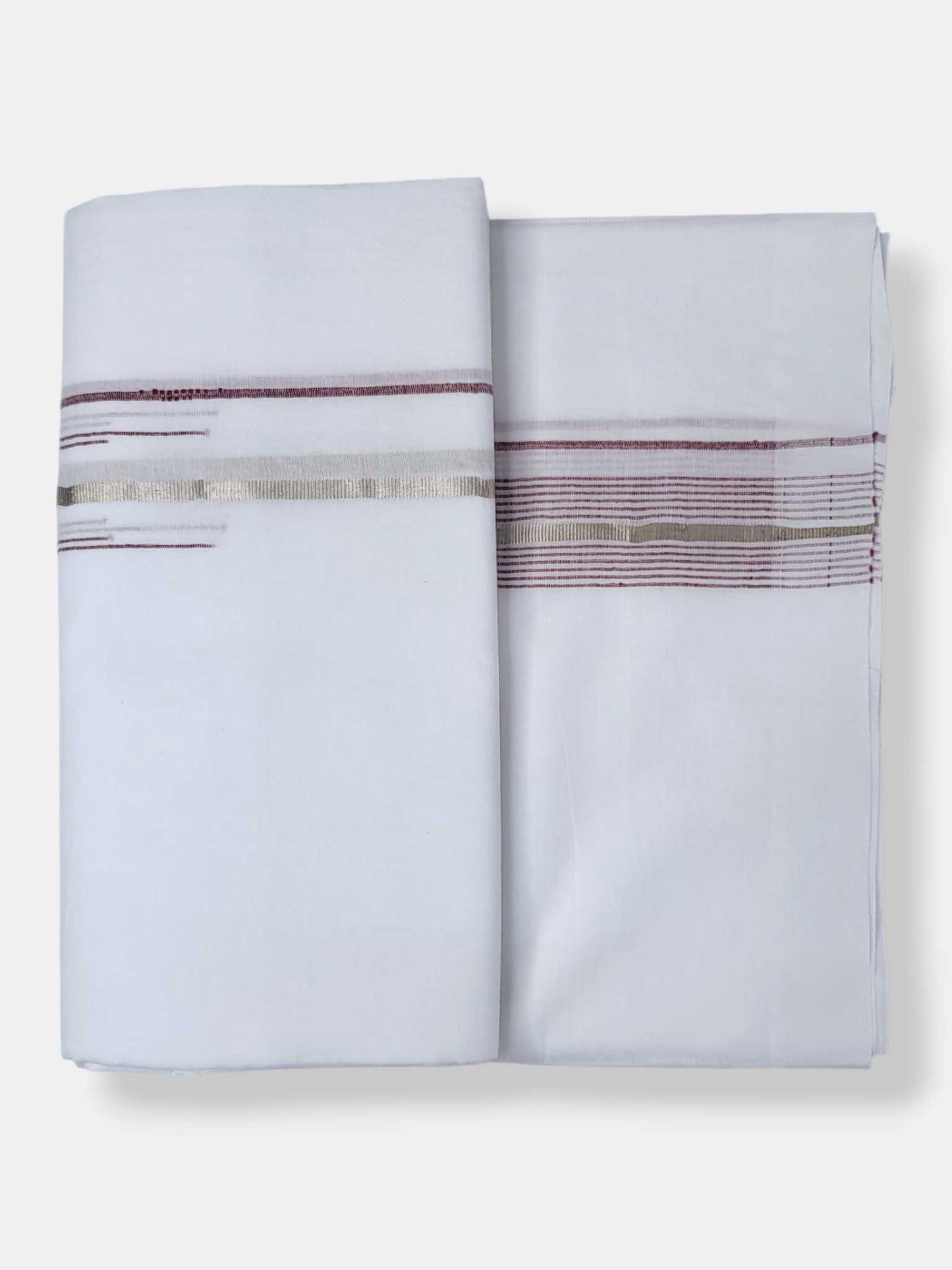 Pure White Cotton Men's Double Dhoti