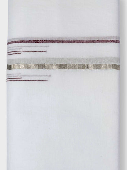 Pure White Cotton Men's Double Dhoti