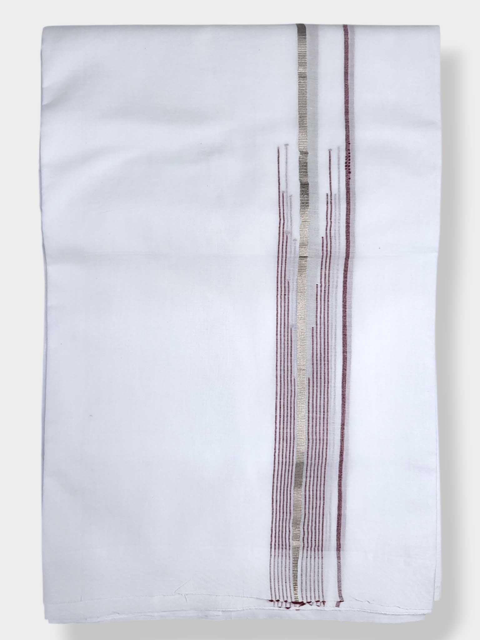 Pure White Cotton Men's Double Dhoti