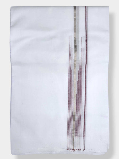 Pure White Cotton Men's Double Dhoti