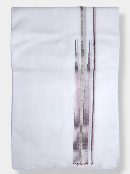 Pure White Cotton Men's Double Dhoti