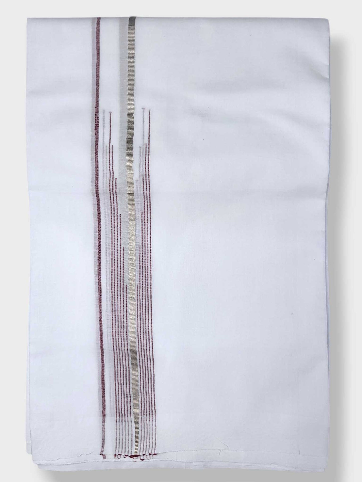 Pure White Cotton Men's Double Dhoti