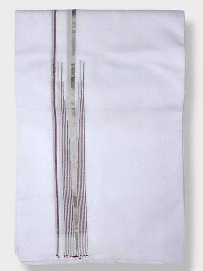 Pure White Cotton Men's Double Dhoti