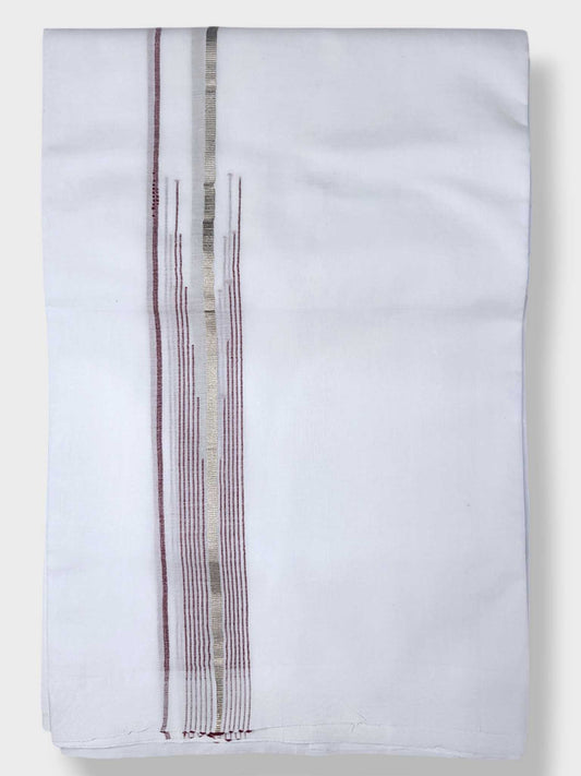 Pure White Cotton Men's Double Dhoti