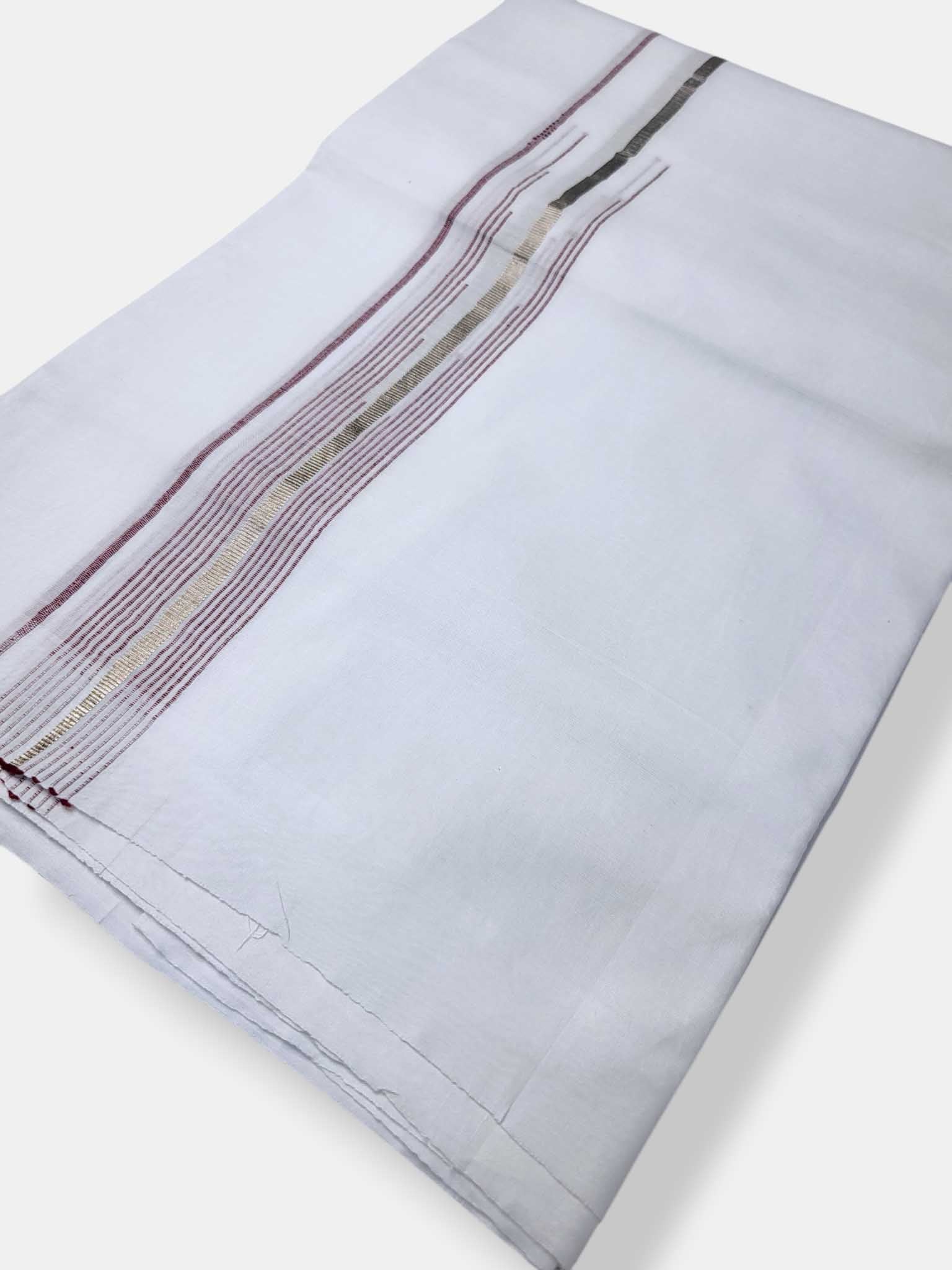 Pure White Cotton Men's Double Dhoti