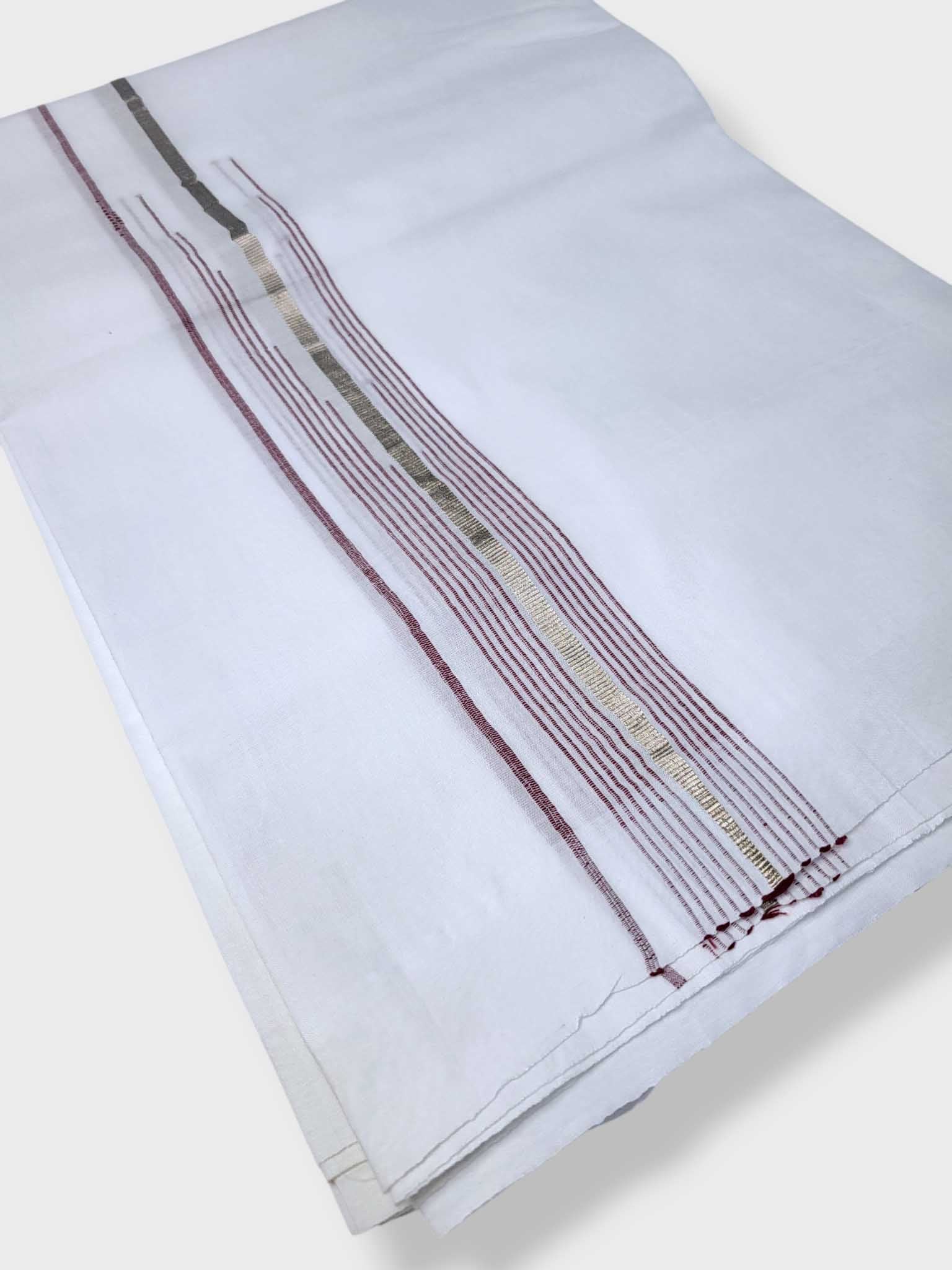 Pure White Cotton Men's Double Dhoti