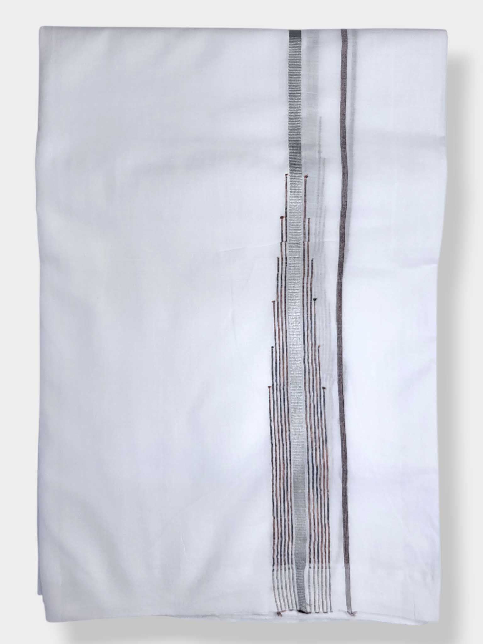 Pure White Cotton Men's Double Dhoti