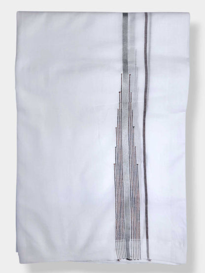 Pure White Cotton Men's Double Dhoti