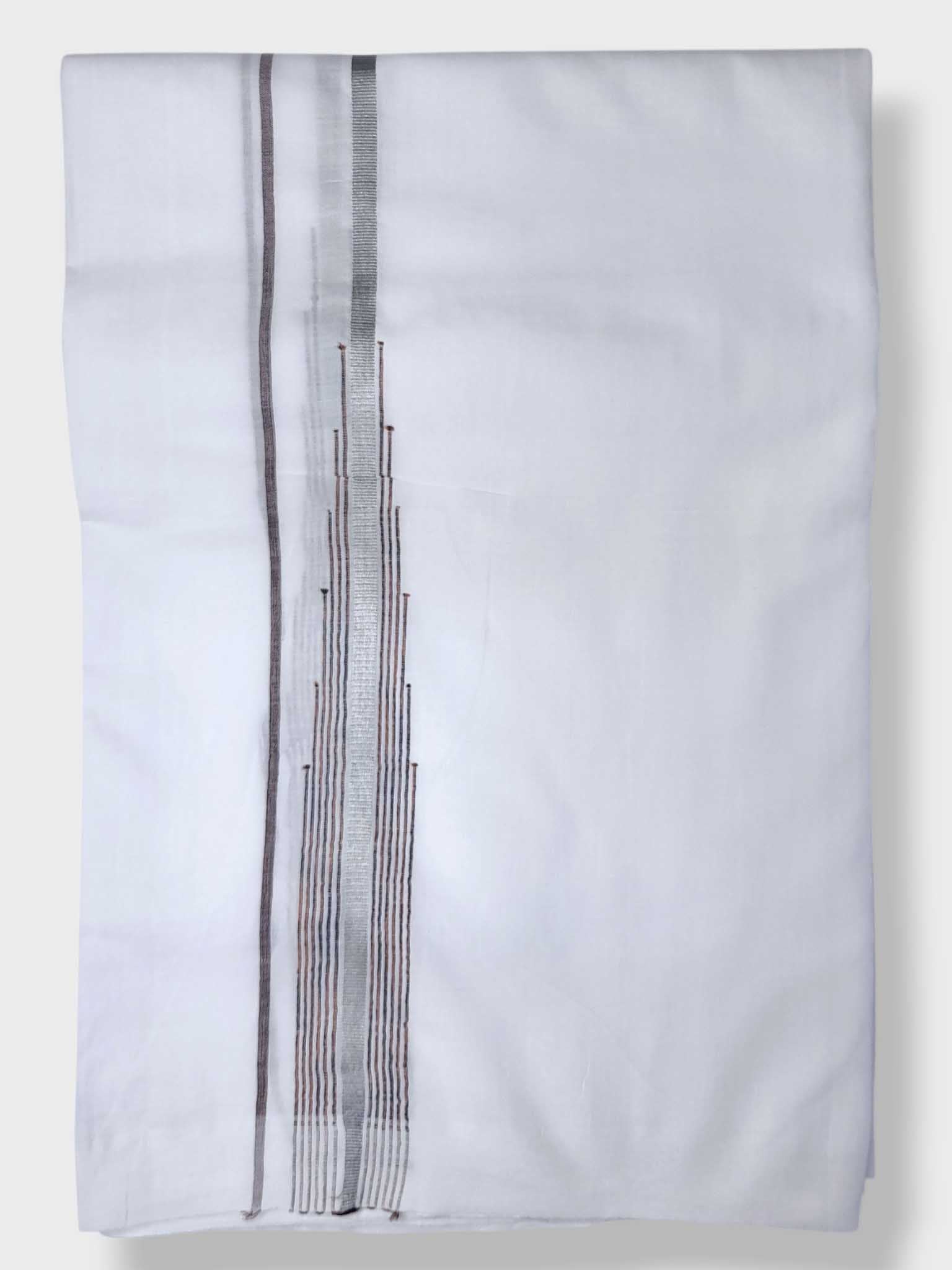 Pure White Cotton Men's Double Dhoti