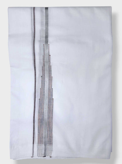 Pure White Cotton Men's Double Dhoti
