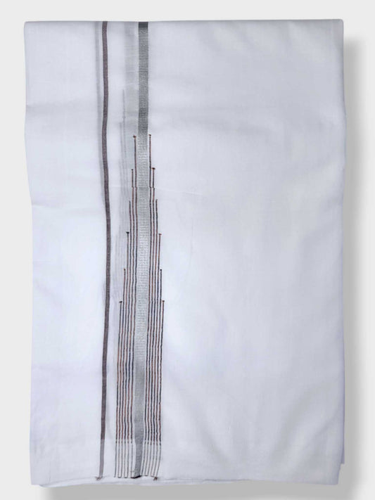 Pure White Cotton Men's Double Dhoti