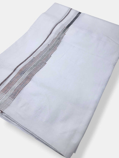 Pure White Cotton Men's Double Dhoti