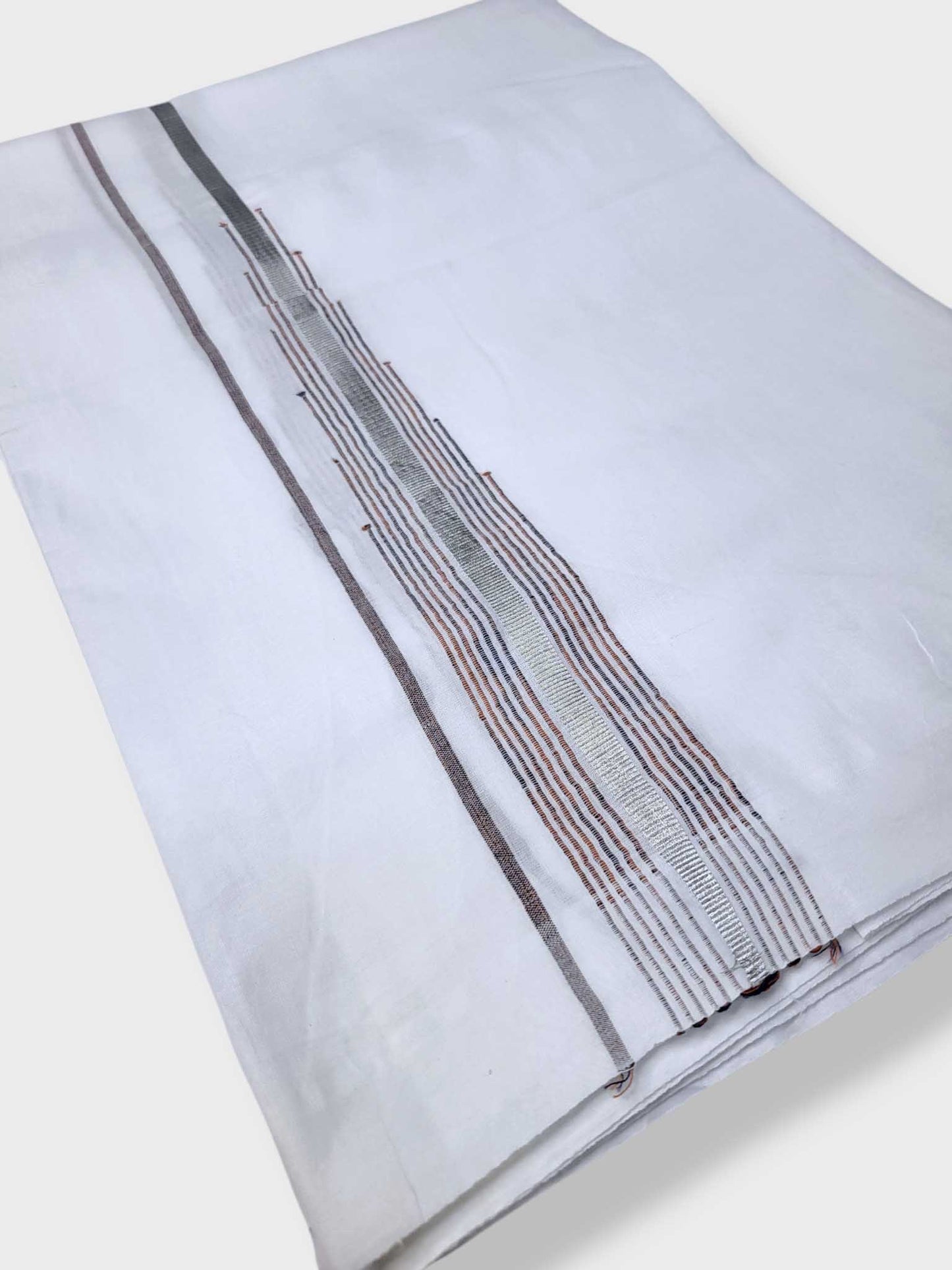 Pure White Cotton Men's Double Dhoti