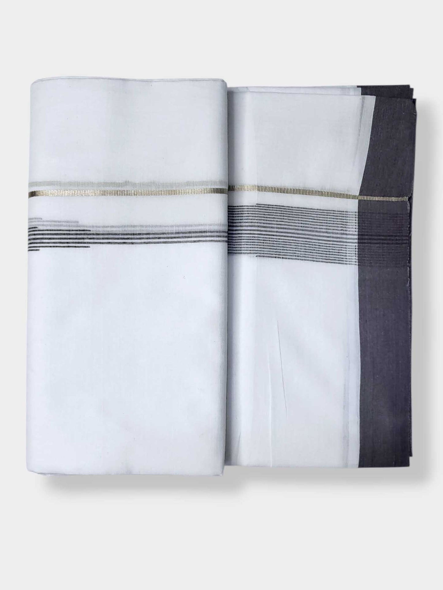Pure White Cotton Men's Double Dhoti