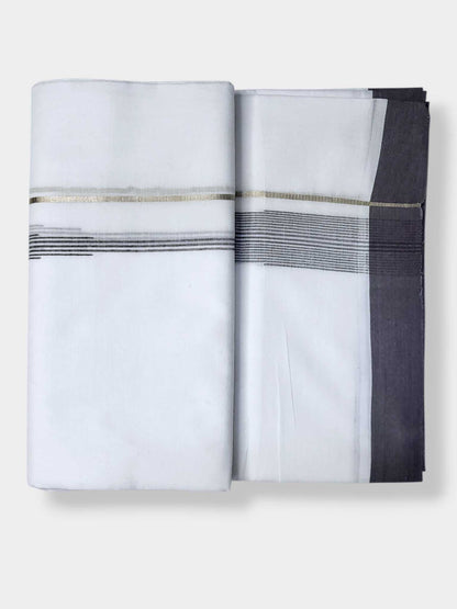 Pure White Cotton Men's Double Dhoti