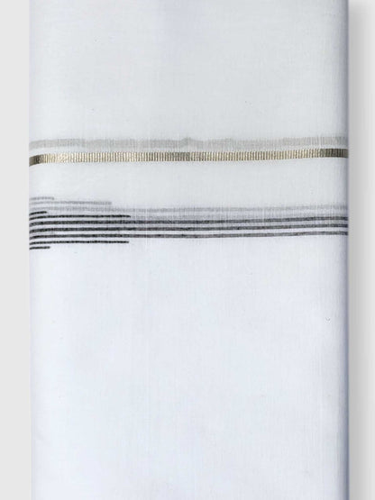 Pure White Cotton Men's Double Dhoti