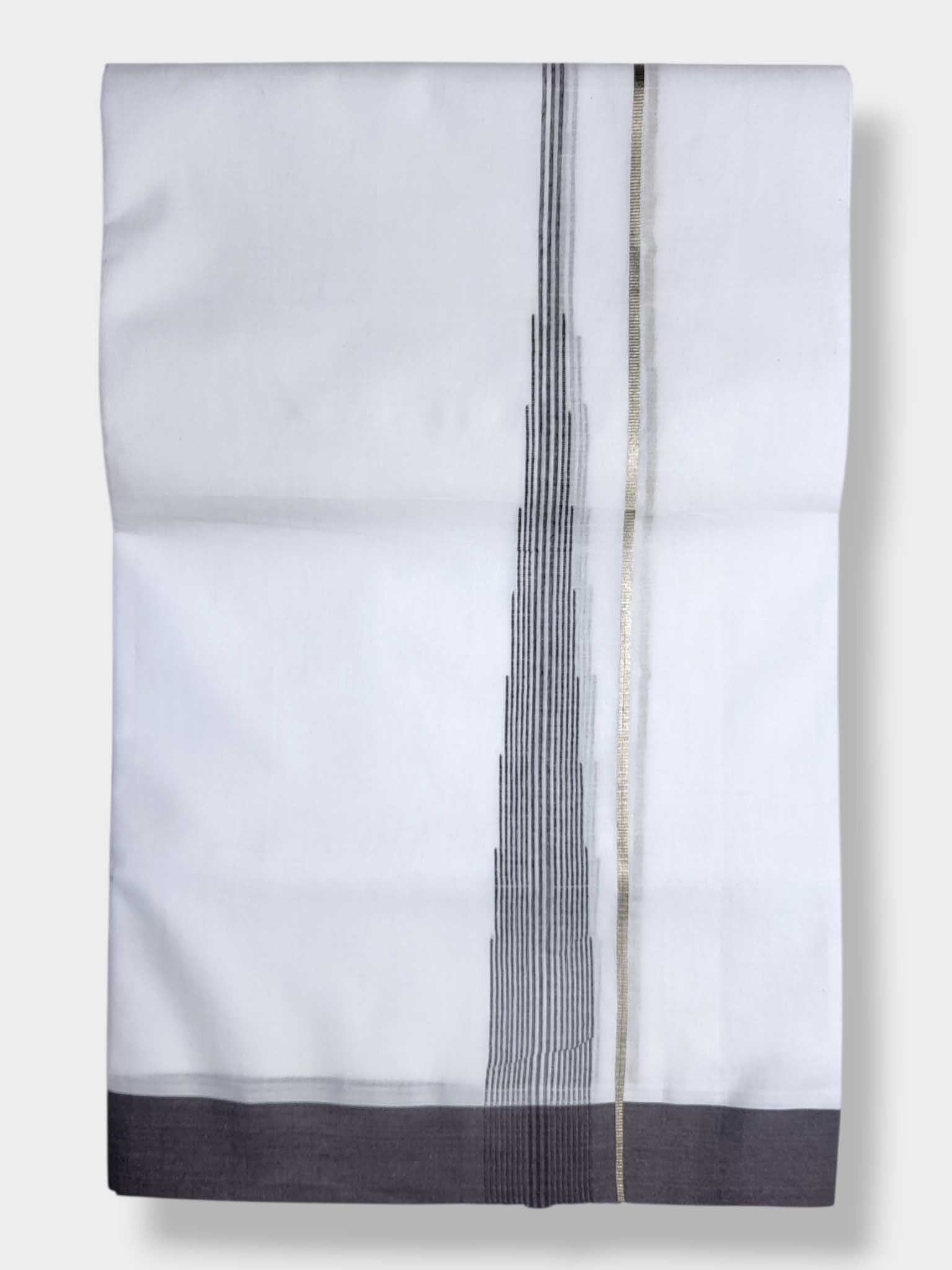 Pure White Cotton Men's Double Dhoti
