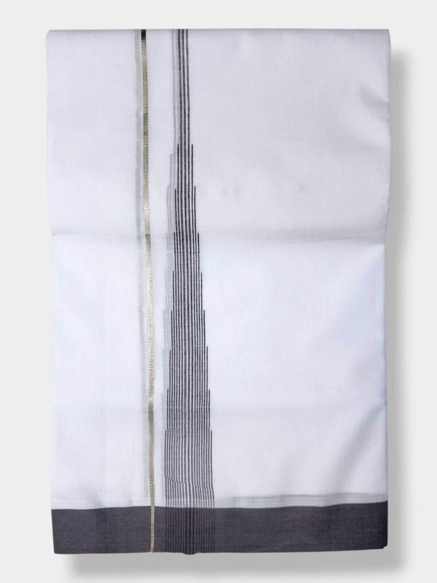 Pure White Cotton Men's Double Dhoti