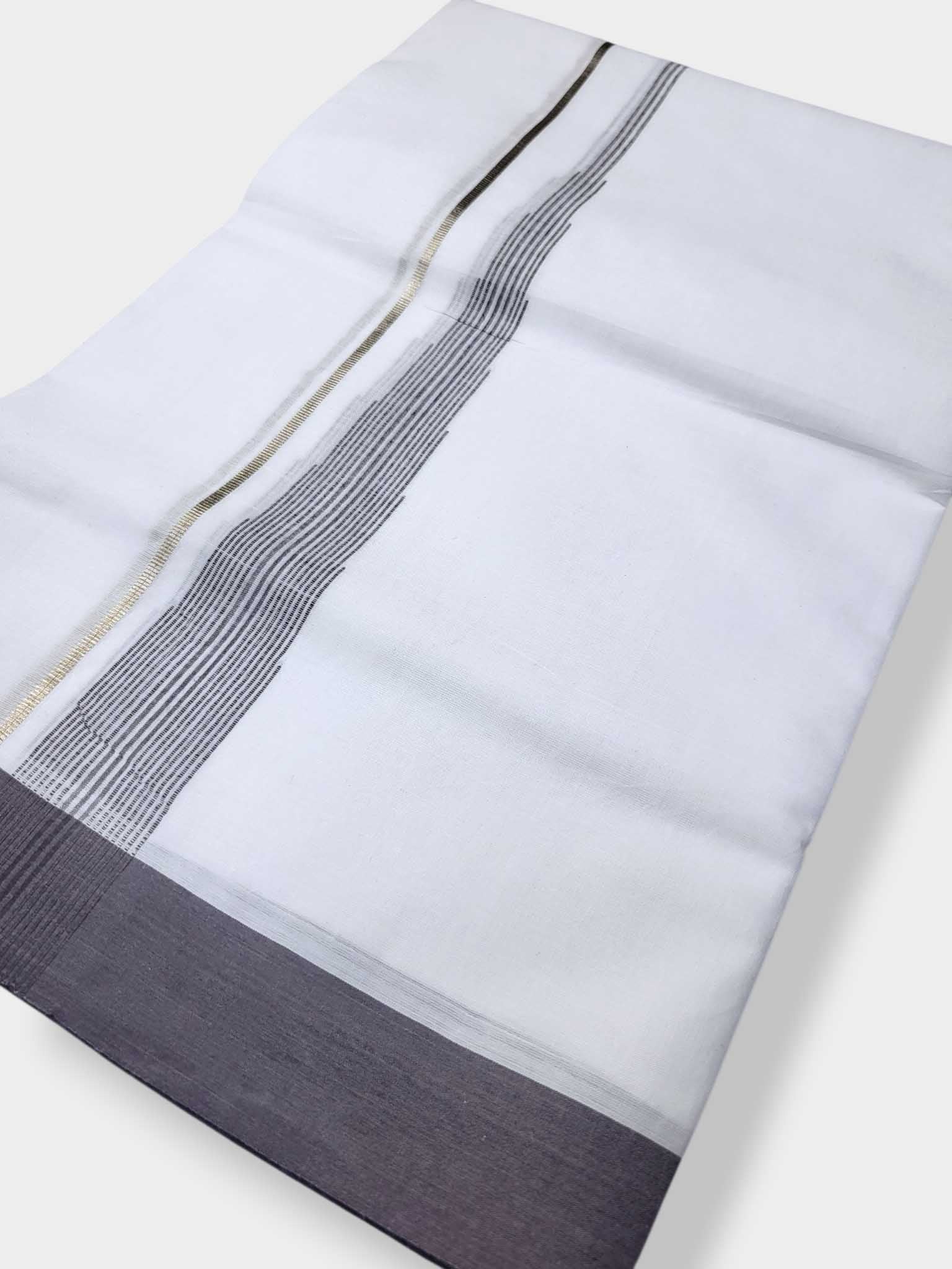 Pure White Cotton Men's Double Dhoti