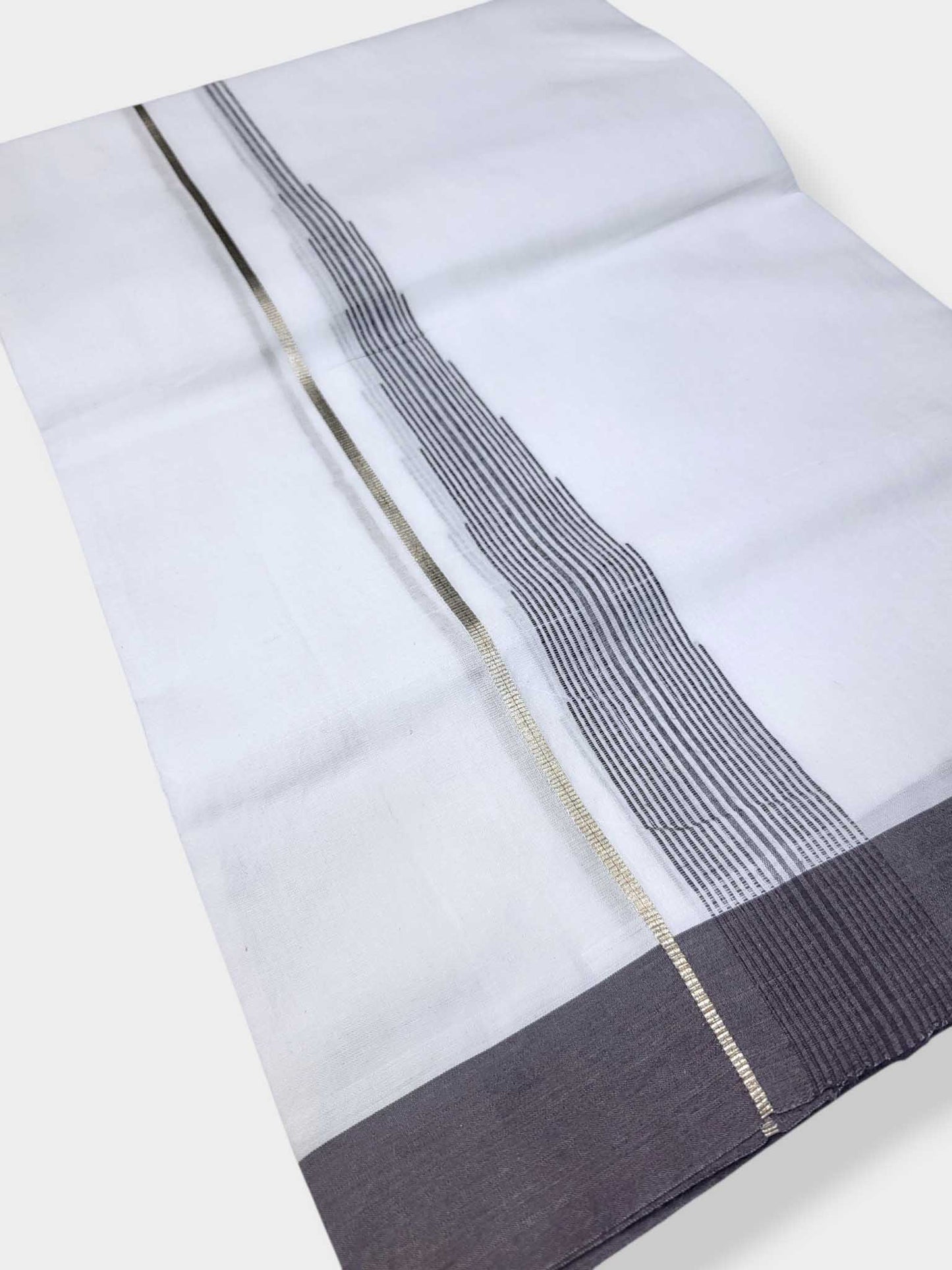 Pure White Cotton Men's Double Dhoti