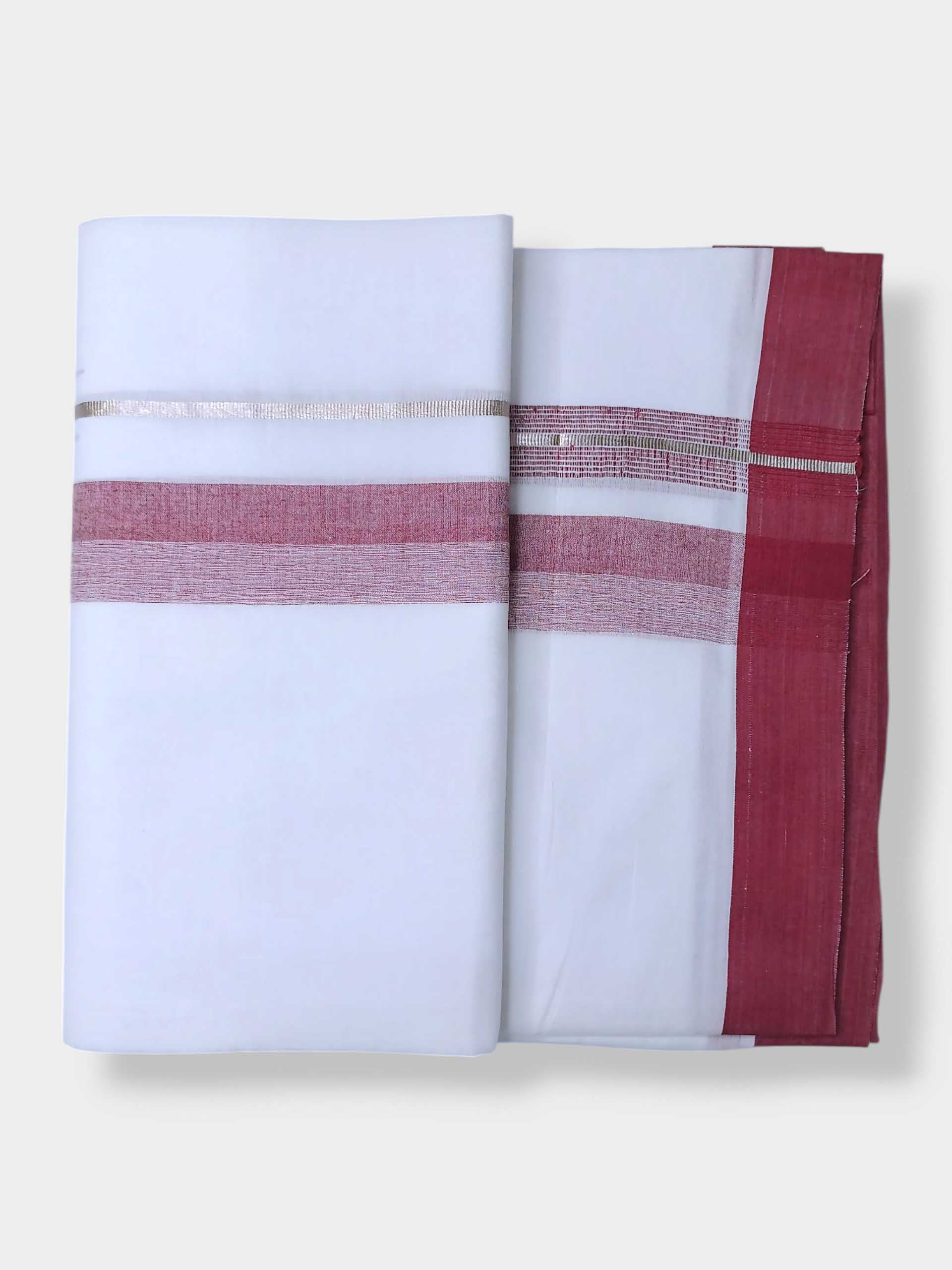 Pure White Cotton Men's Double Dhoti
