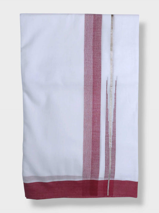Pure White Cotton Men's Double Dhoti