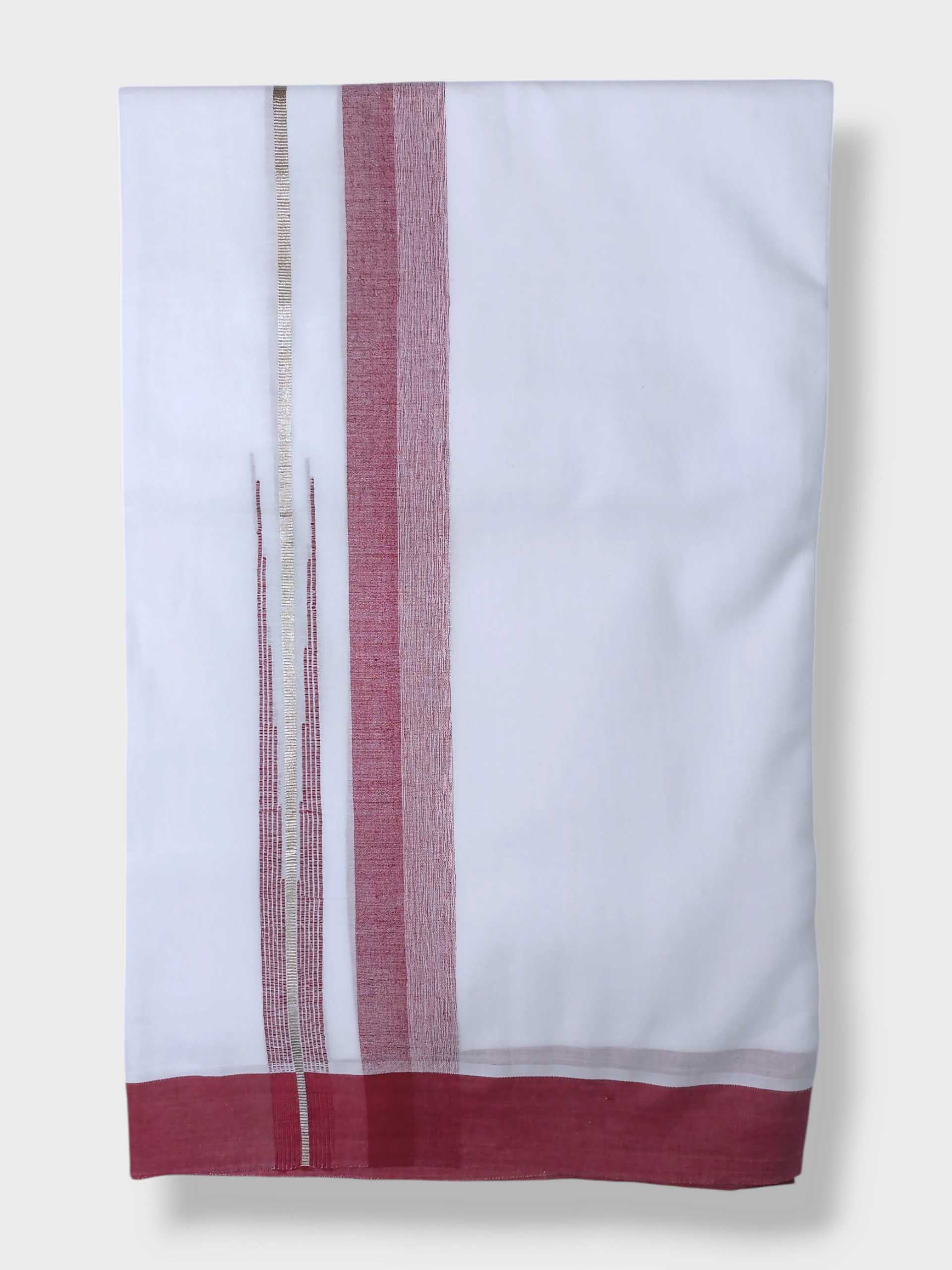 Pure White Cotton Men's Double Dhoti
