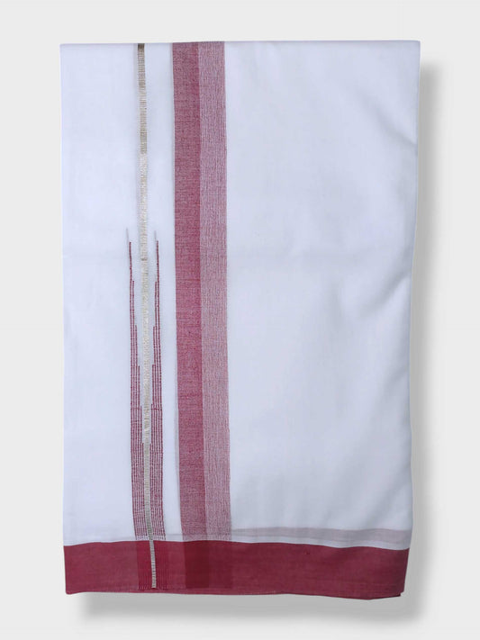 Pure White Cotton Men's Double Dhoti