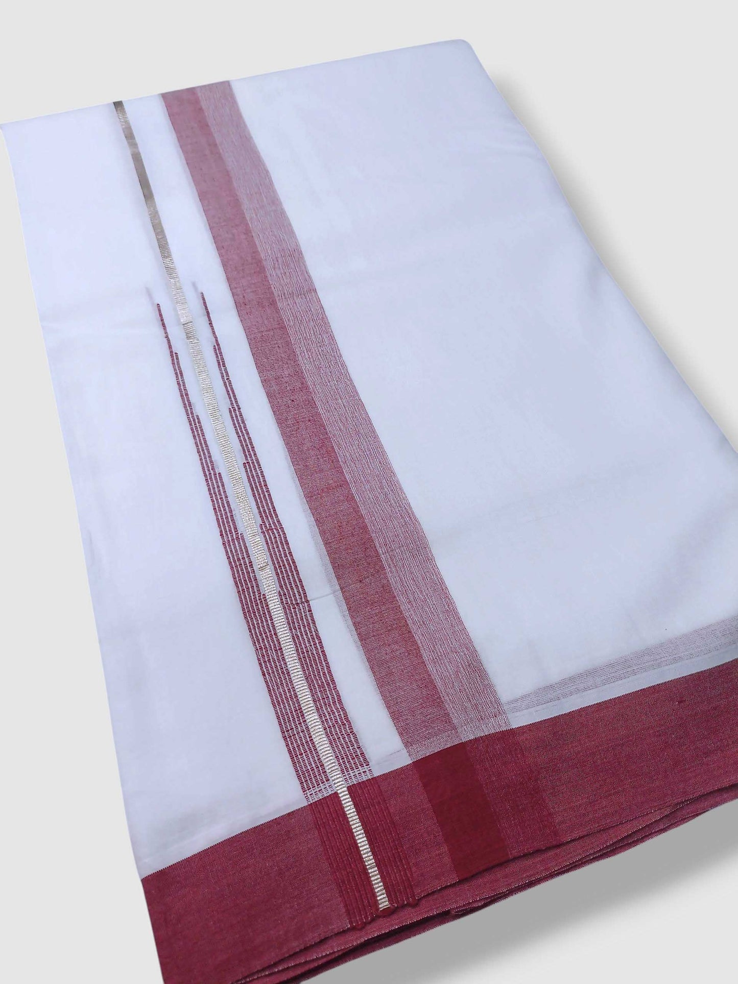 Pure White Cotton Men's Double Dhoti