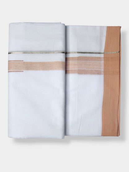 Pure White Cotton Men's Double Dhoti