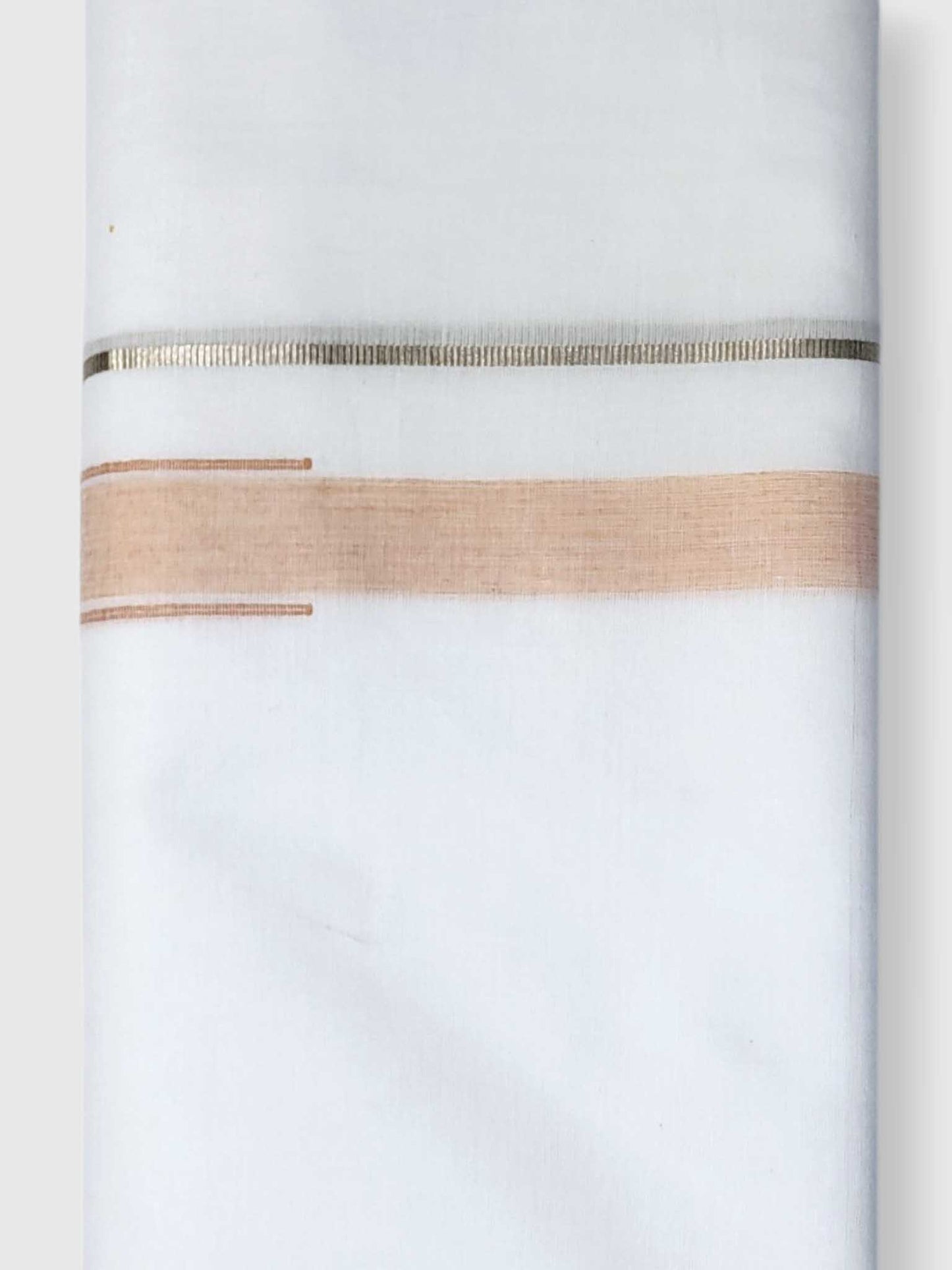 Pure White Cotton Men's Double Dhoti