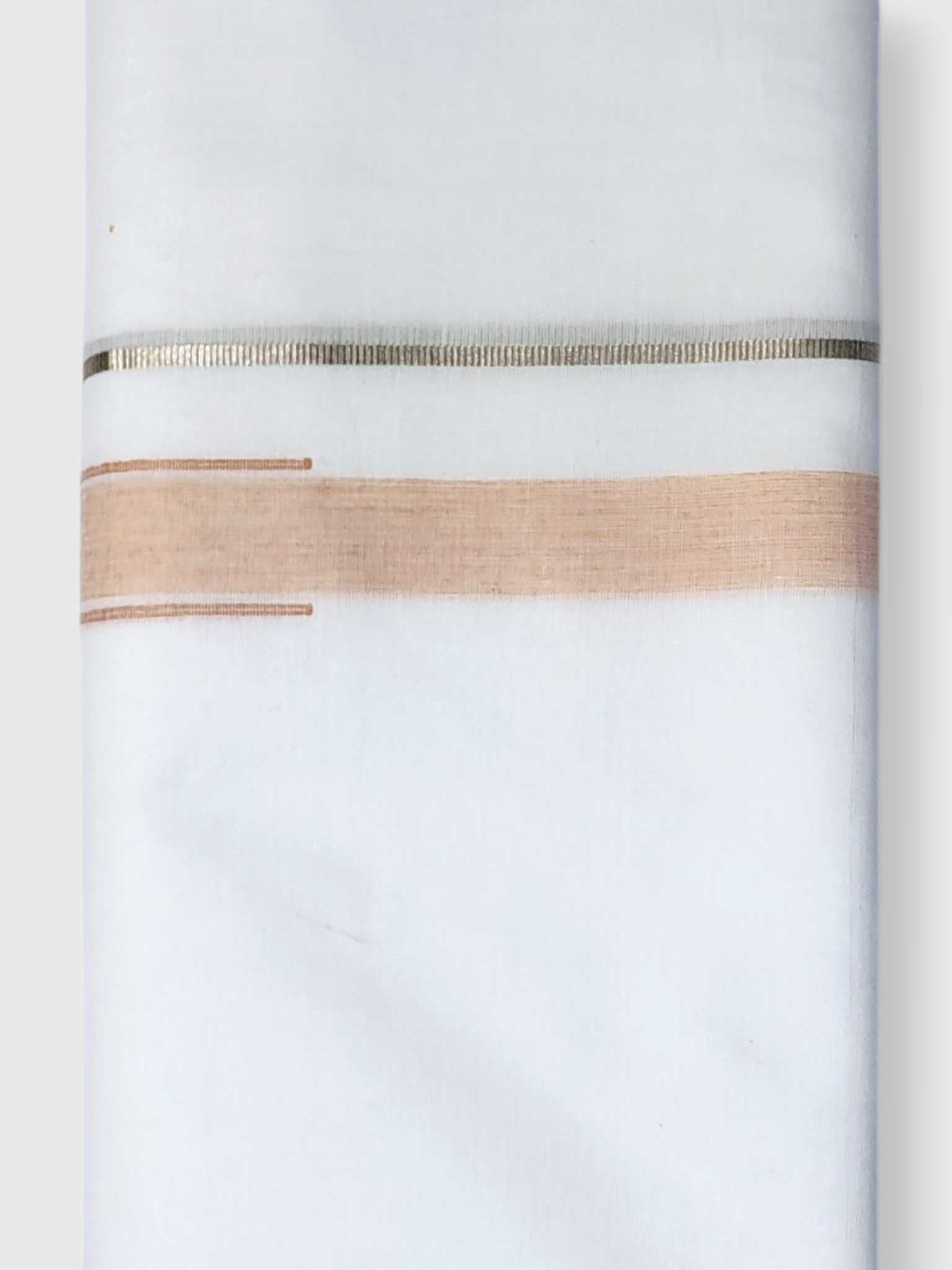 Pure White Cotton Men's Double Dhoti